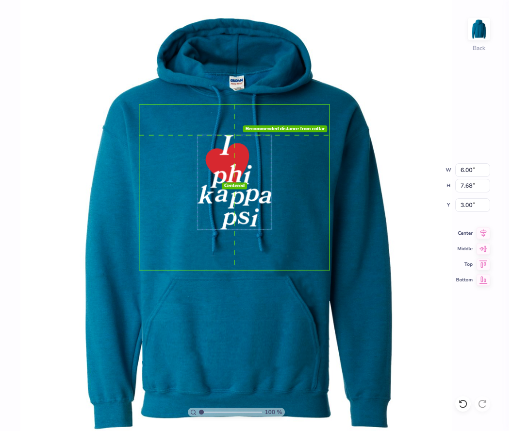 Guide Boxes Show up on Fresh Prints Design Tool