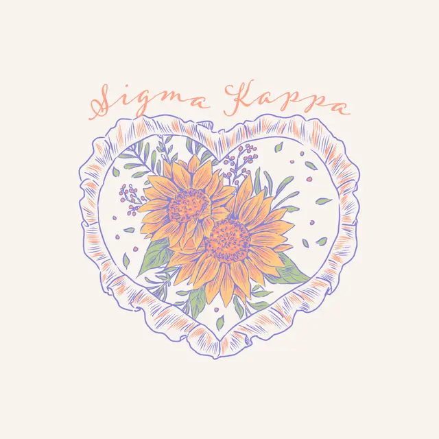 Sigma Kappa Sunflower Heart PR Shirt
