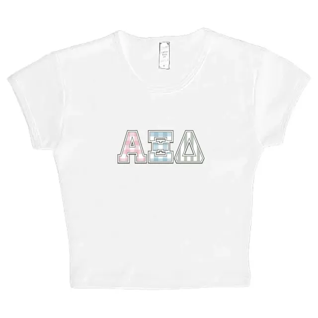 Alpha Xi Delta Plaid and Striped Letters PR Shirt 2