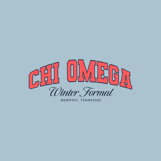 Chi Omega Bold Arch Text Winter Formal Hoodie