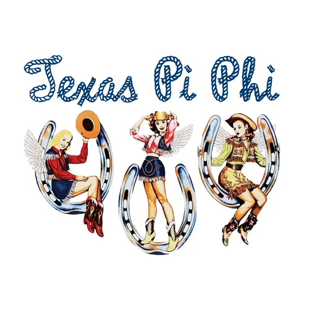 Texas Pi Beta Vintage Cowgirl Illustration PR Tank