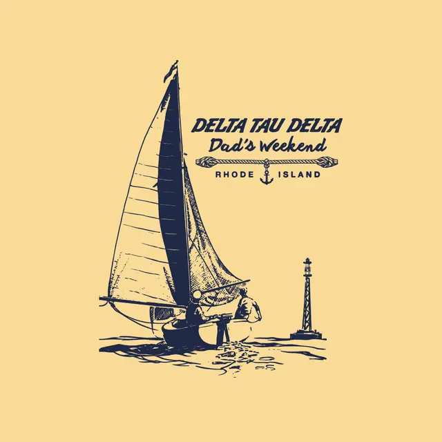 Delta Tau Delta Sailboat Graphic Dad's Weekend Shirt