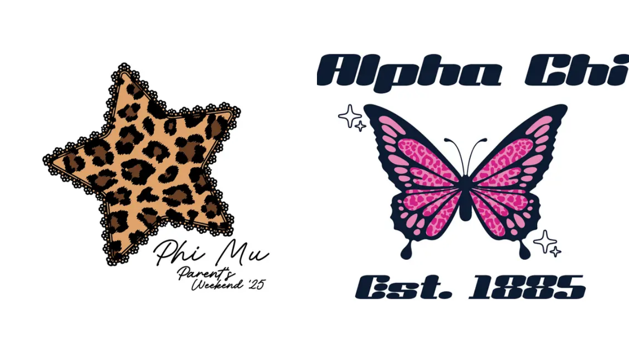 Phi Mu and Alpha Chi Omega Cheetah Print designs