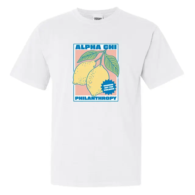 Alpha Chi Omega Lemon Graphic Philanthropy Shirt 2