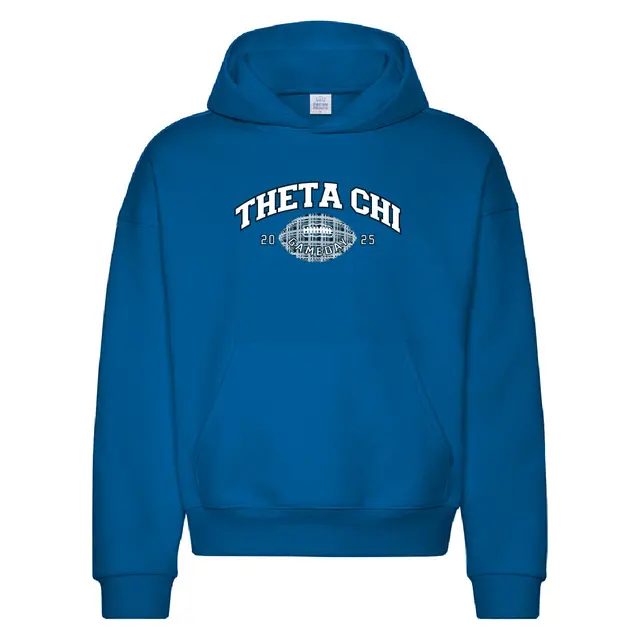 Theta Chi Plaid Football Graphic Game Day Hoodie 2