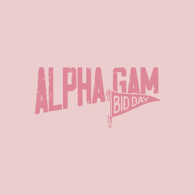 Alpha Gamma Delta Bold Text and Pennant Bid Day Tank