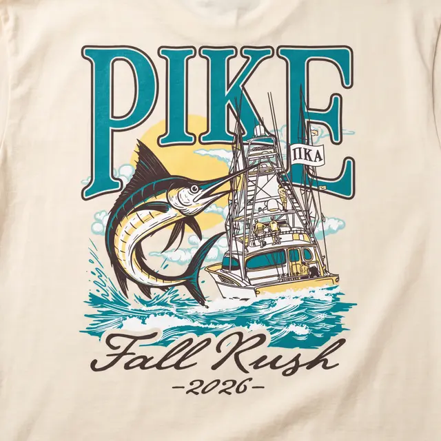 Pi Kappa Alpha Fishing Boat Illustration Rush Shirt