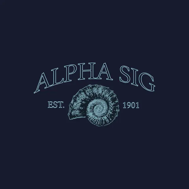 Alpha Sigma Alpha Nautilus Shell Drawing in Blue PR Tank