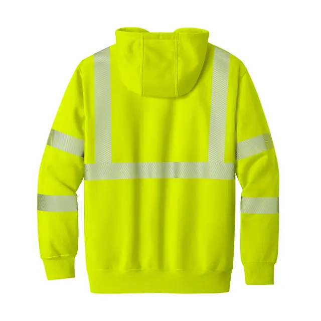Carhartt ANSI 107 Class 3 Hooded Sweatshirt Brite Lime Back