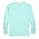 Customizable Ultraclub Adult Cool & Dry Sport Long-Sleeve Performance Interlock T-Shirt 8422 Sea Frost Back