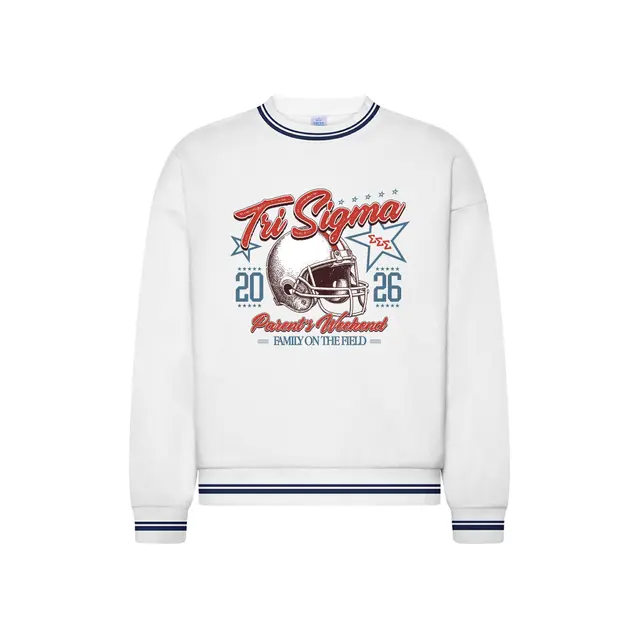 Sigma Sigma Sigma Football Graphic Parents Weekend Crewneck 2