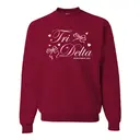 Delta Delta Delta Script Bow Hearts Recruitment Crewneck 2
