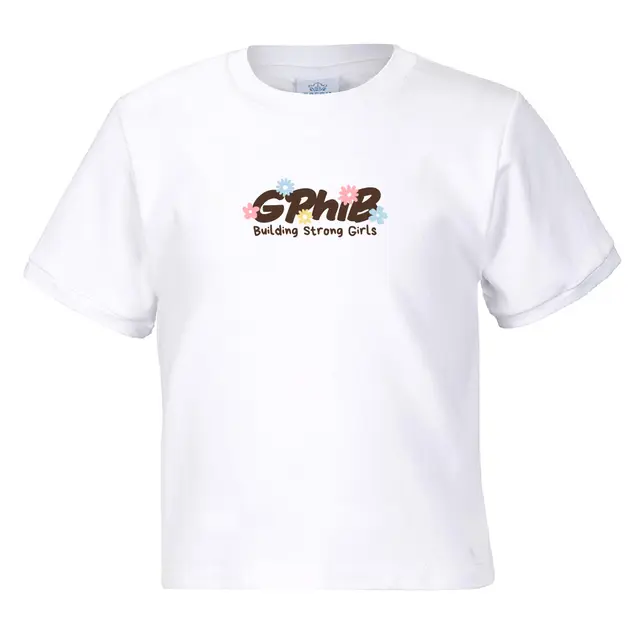 Gamma Phi Beta Pastel Flower Text Philanthropy Shirt 2