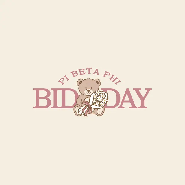 Pi Beta Phi Teddy Bear and Flowers Bid Day Hoodie