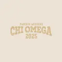 Chi Omega Distressed Lettering Parent's Weekend Crewneck