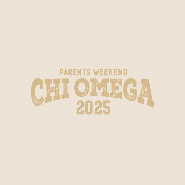 Chi Omega Distressed Lettering Parent's Weekend Crewneck