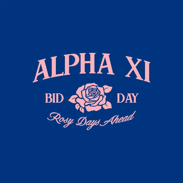 Alpha Xi Delta Rose Text Bid Day Tank
