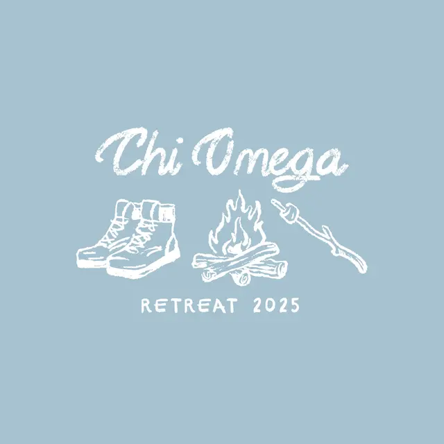 Chi Omega Boots and Campfire Retreat Crewneck