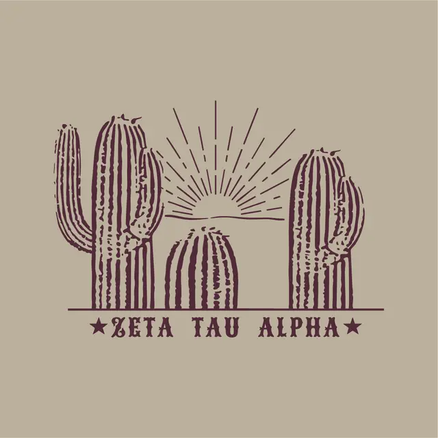 Zeta Tau Alpha Cactus Sunrise PR Shirt