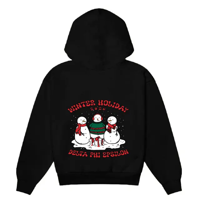 Delta Phi Epsilon Snowman Winter Holiday Hoodie 2