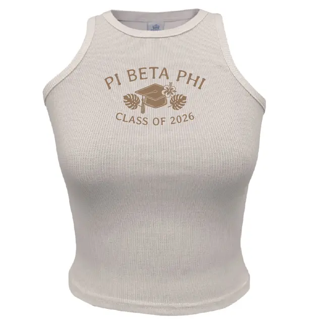 Pi Beta Phi Trencher and Floral Graduation Tank 2