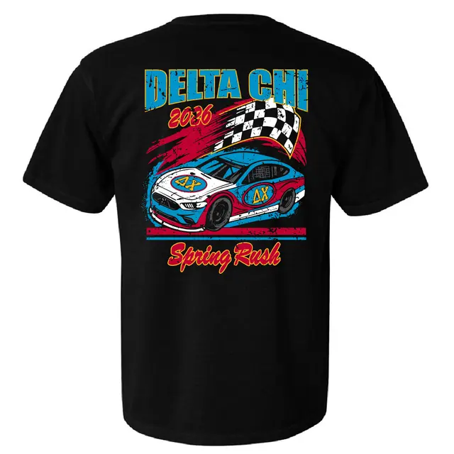 Delta Chi Racing Car Graphic Rush Shirt 2