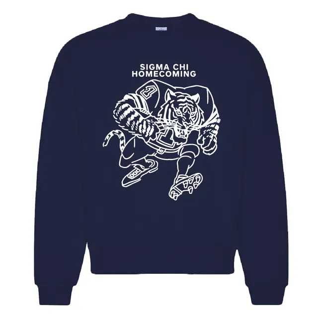 Sigma Chi Fierce Tiger Graphic Homecoming Crewneck 2