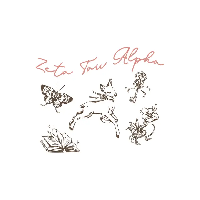 Zeta Tau Alpha Whimsical Deer Art PR Shirt