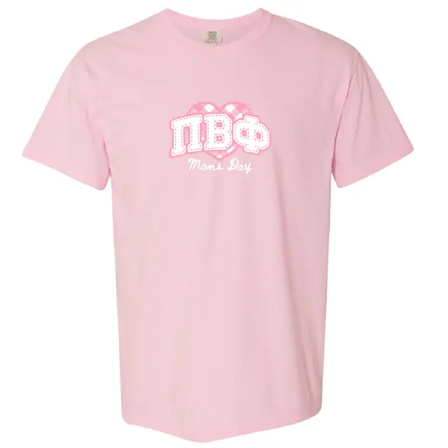 Pi Beta Phi Stitched Letter Hearts Mom's Day Shirt 2