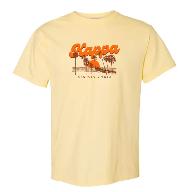 Kappa Kappa Gamma Sunset Pier and Palms Bid Day Shirt 2