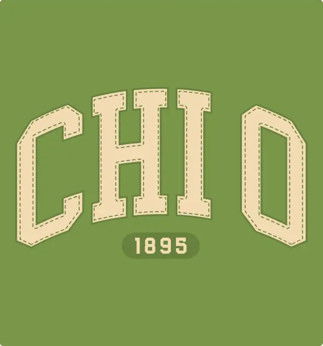 Chi Omega Block Lettering Floral Pattern PR Sweater
