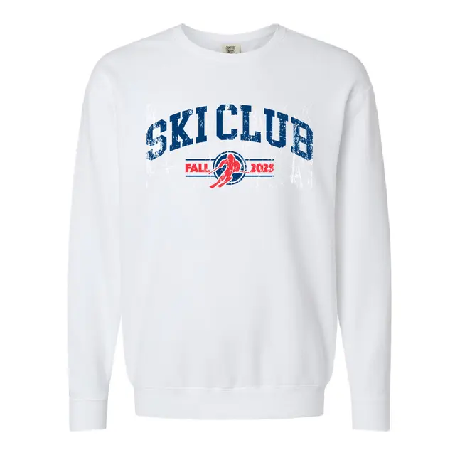 Ski Club Bold Lettering with Skier Illustration PR Crewneck 2