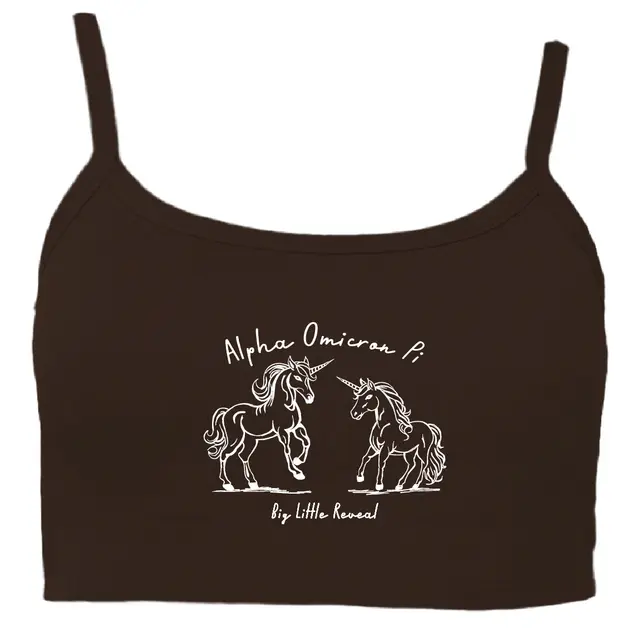 Alpha Omicron Pi Unicorn Illustration Big Little Reveal Tank 2