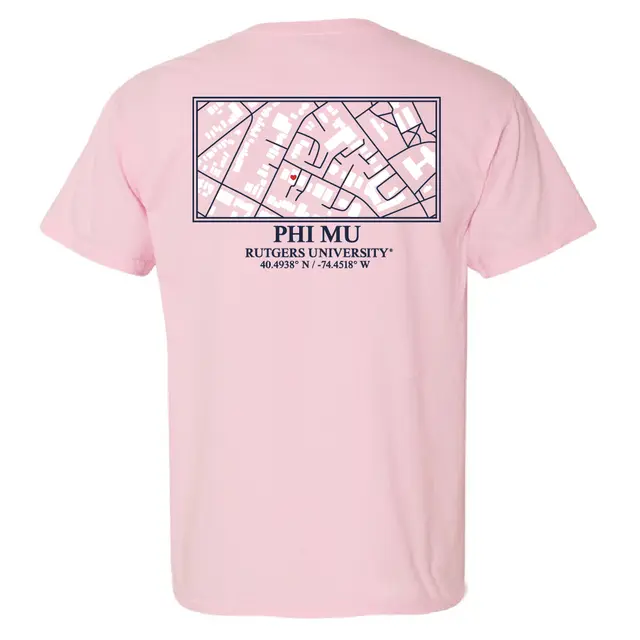 Phi Mu Illustrated Campus Map PR Shirt 2