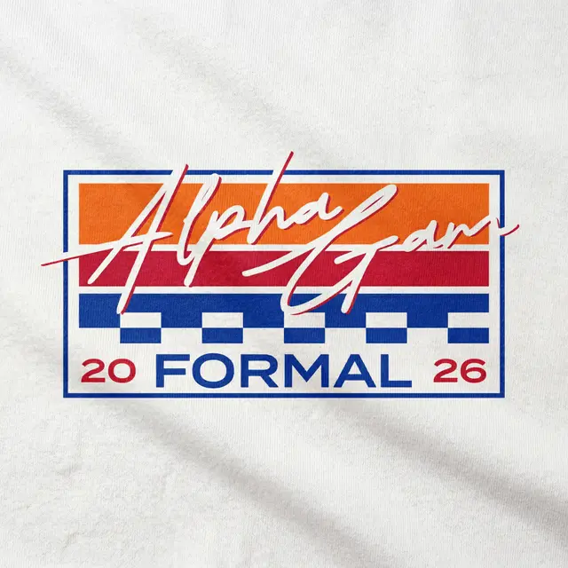 Alpha Gamma Delta Checker Pattern Color Block Formal Shirt