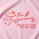 Omega Phi Alpha Seashell Illustration Bid Day Shirt