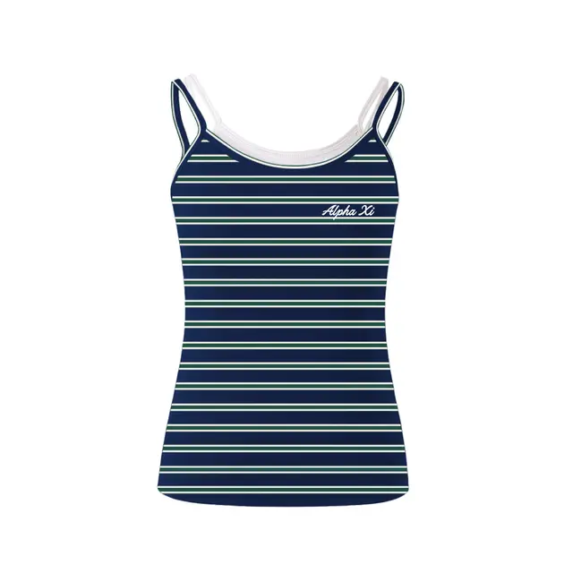 Alpha Xi Striped Pattern Script PR Tank 2