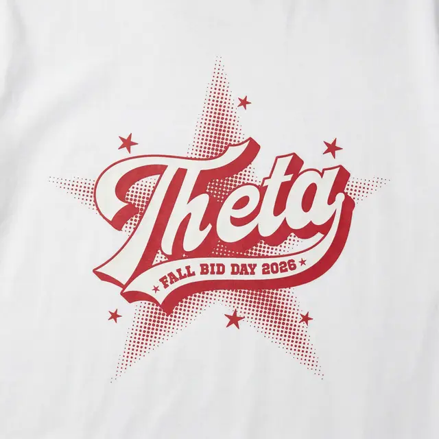 Kappa Alpha Theta Bold Star Graphics Rush Bid Shirt