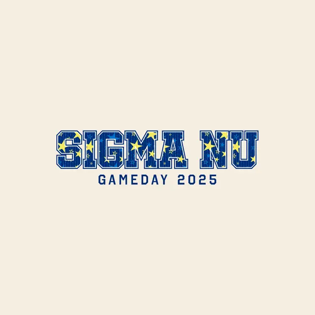 Sigma Nu Star Pattern Text Game Day Hoodie