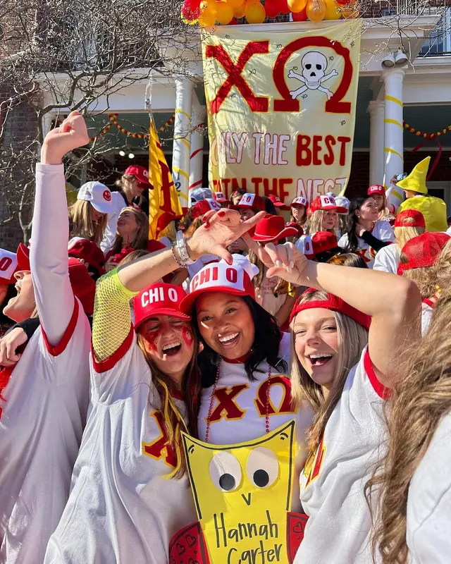 Chi Omega PR & General at University of Virginia wearing custom Hats