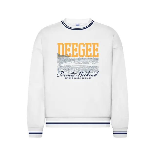 Delta Gamma Block Lettering Stadium Illustration Parents Weekend Sweater 2