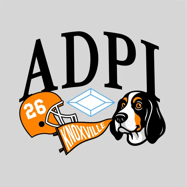 ADPi Helmet and Dog Graphic PR Crewneck