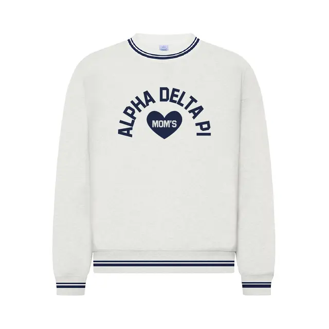 Alpha Delta Pi Arched Lettering and Heart Mom's Day Sweater 2
