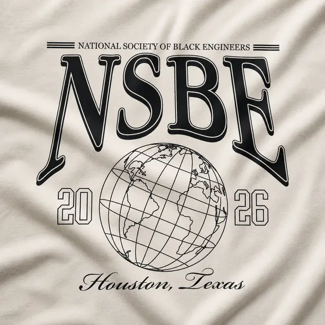 National Society of Black Engineers Outlined Globe Text PR Shirt