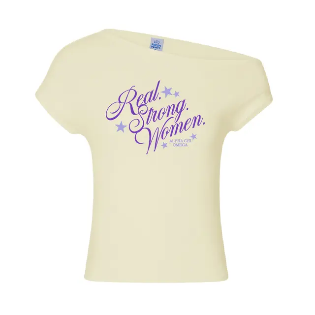 Alpha Chi Omega Curved Text Star Graphic Philanthropy Shirt 2