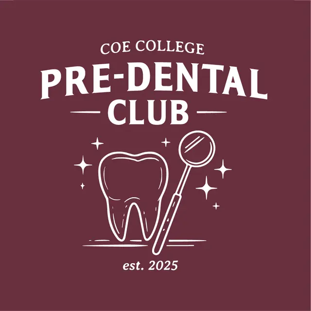 Coe College Pre-Dental Club Tooth Illustration PR Shirt