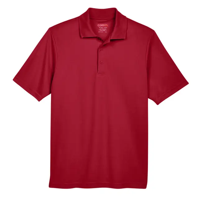 Customizable Ash City Core 365 Men's Origin Performance Pique Polo 88181 Classic Red Front