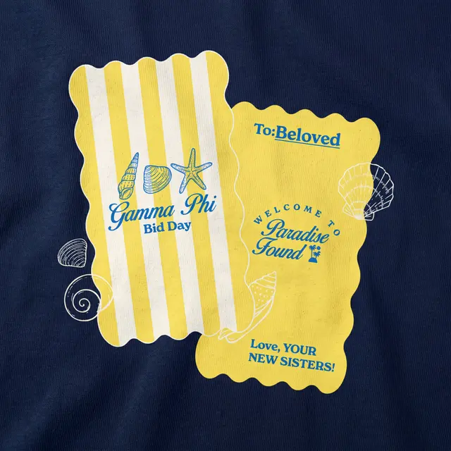 Gamma Phi Bid Day Scalloped Ticket Design Tank