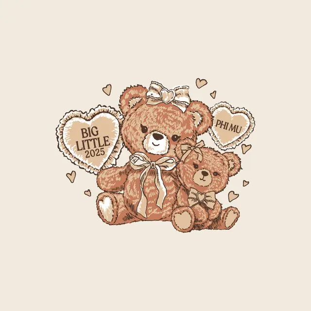 Phi Mu Adorable Teddy Bear Big Little Reveal Sweater