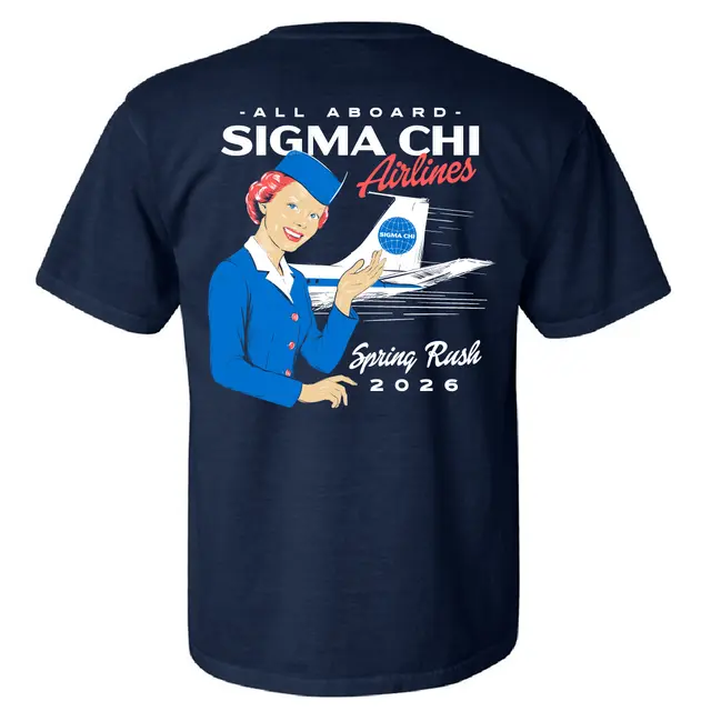 Sigma Chi Retro Stewardess Airlines Rush Shirt 2